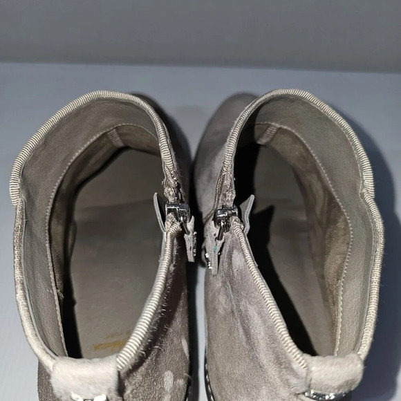 NEW Sam Edelman Pryce Ankle Bootie Women 9.5 Taupe Suede Waterproof Western Fall - Picture 9 of 12